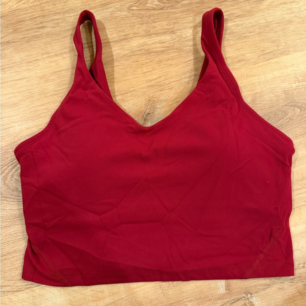 Red athletic cropped tank